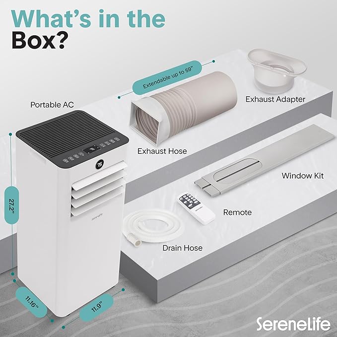 SereneLife 10, 000 BTU Portable Air Conditioner, 3-in-1 AC - Image 7
