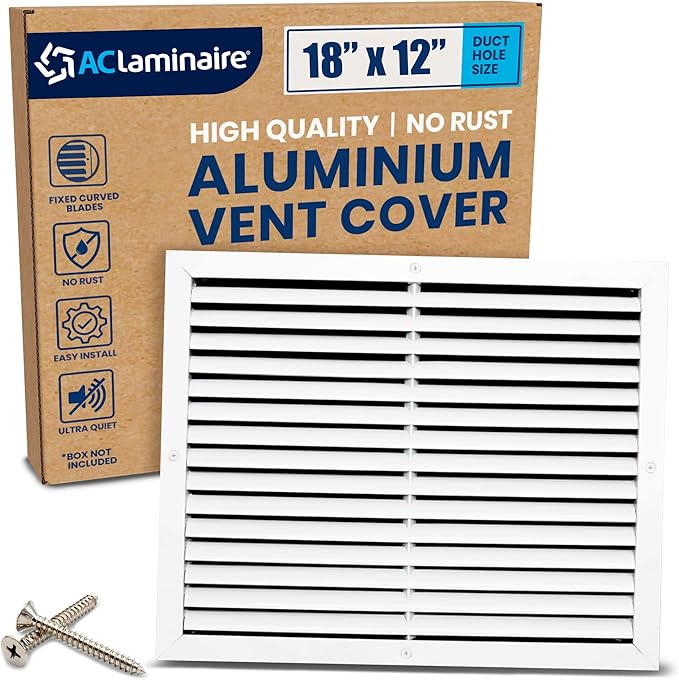 18x12 Inch Air Return Vent Cover Decorative – Premium Aluminum AC Vent Cover by LAMINAIRE