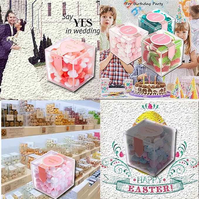 Acrylic Box Clear Box with Lid for Display, Plastic Square Cube 2 Pack Storage - Image 9