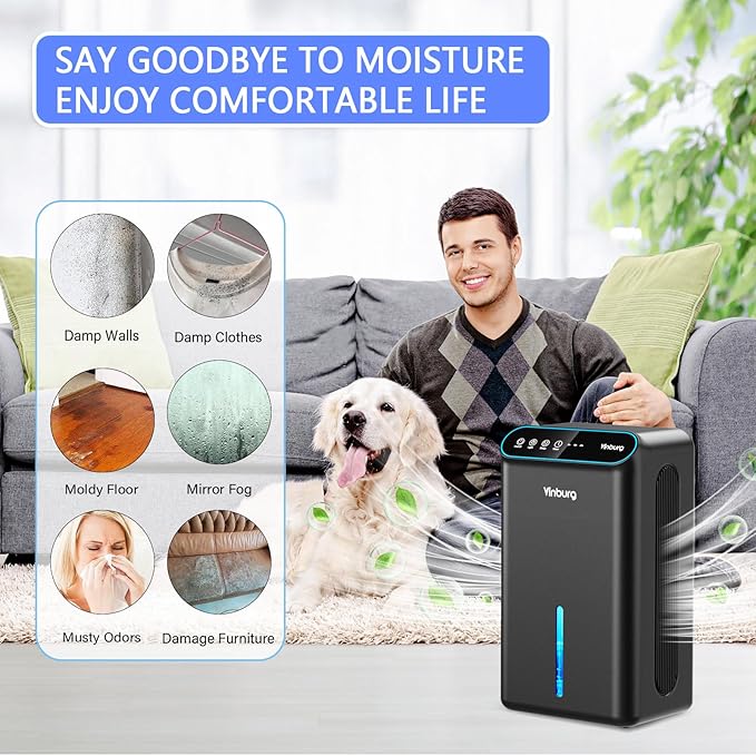 Dehumidifier for Basement Quiet Dehumidifiers for Home, Auto Shut-Off, Sleep - Image 7