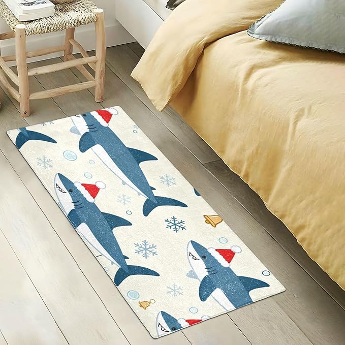 Merry Christmas Shark Beige decorative mat - Image 5
