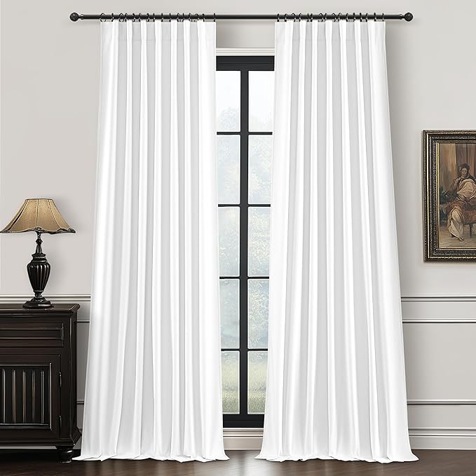 100% Blackout Elegant Curtains 95 Inch 2 Panel Set by QJMYDECO