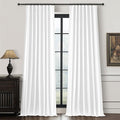 Pure White Blackout 102 Inch Long Curtains by QJMYDECO