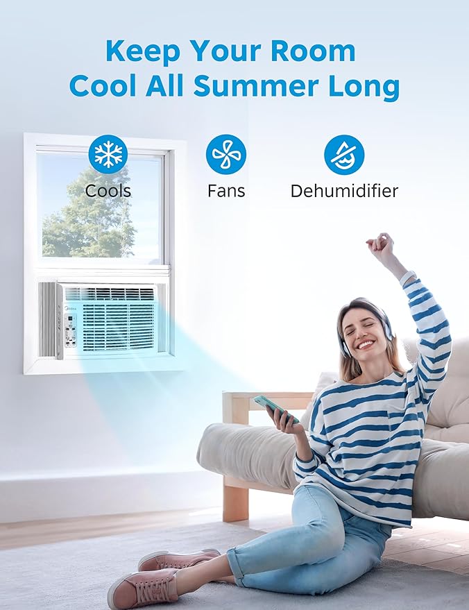 Midea 6, 000 BTU Window Air Conditioner, 3-in-1 Cool/Fan/Dehumidifier Window AC - Image 2