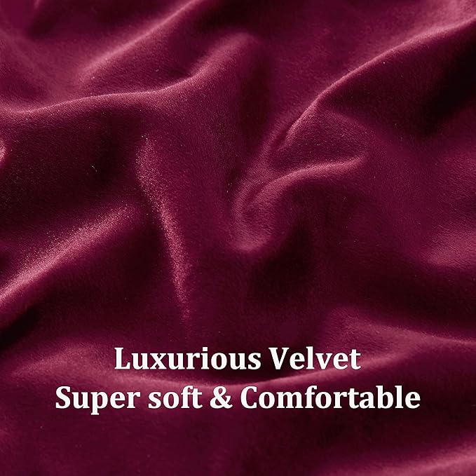Christmas Burgundy Decorative Velvet Curtains 102 inches Elegant Living Room - Image 6