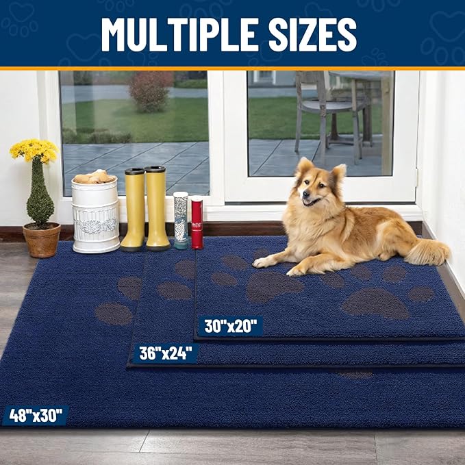 Smiry Dog Door Mat for Muddy Paws, Absorbs Moisture and Dirt, Low-Profile - Image 3