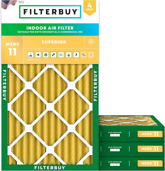 Filterbuy 14x30x2 Air Filter MERV 11 Superior Pet & Allergy Defense, by Filterbuy