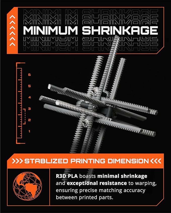 R3D PLA Filament 1.75mm, 0-370 mm/s High Speed PLA Printing, Dimensional - Image 4