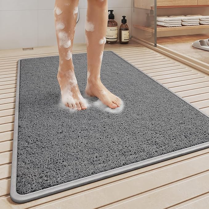 Non Slip Shower Mat Bathtub Mat 16x24 Inch, Quick Dry Bath Mat by QiCaiJia