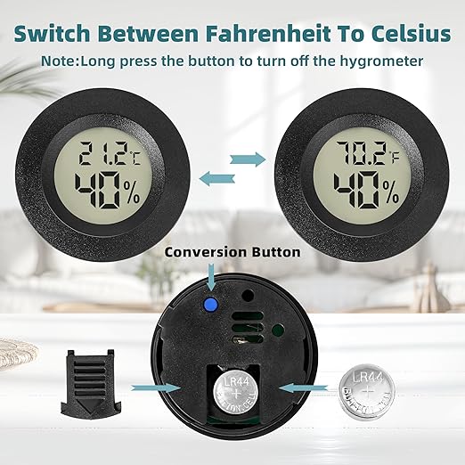 Mini Hygrometer Indoor/Outdoor Humidity Meter Hygrometer Thermometers 4 Pack - Image 5