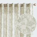 Vangao Green Floral Linen Curtains by Vangao