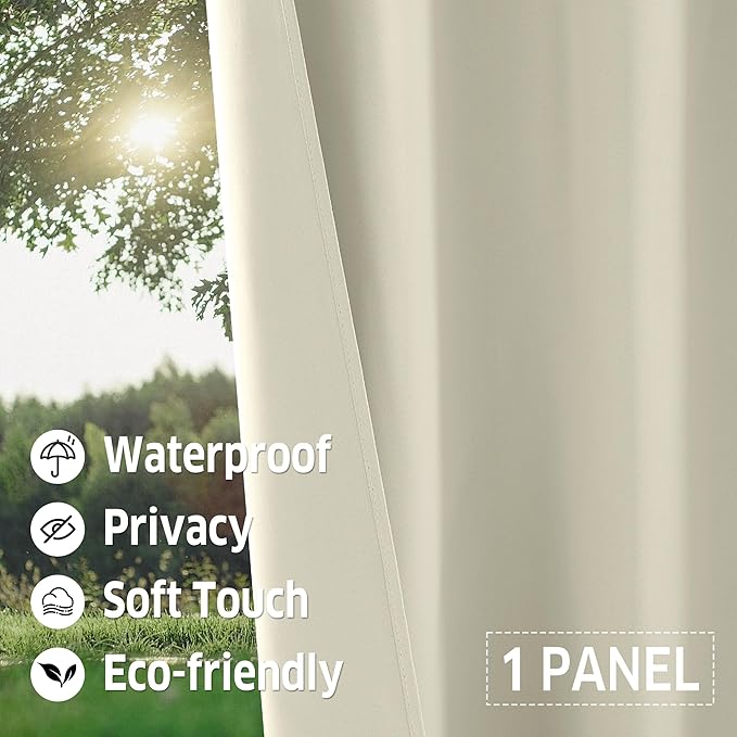 RYB HOME Outdoor Curtains for Patio Waterproof Tab Top Block Sunlight Thermal - Image 4