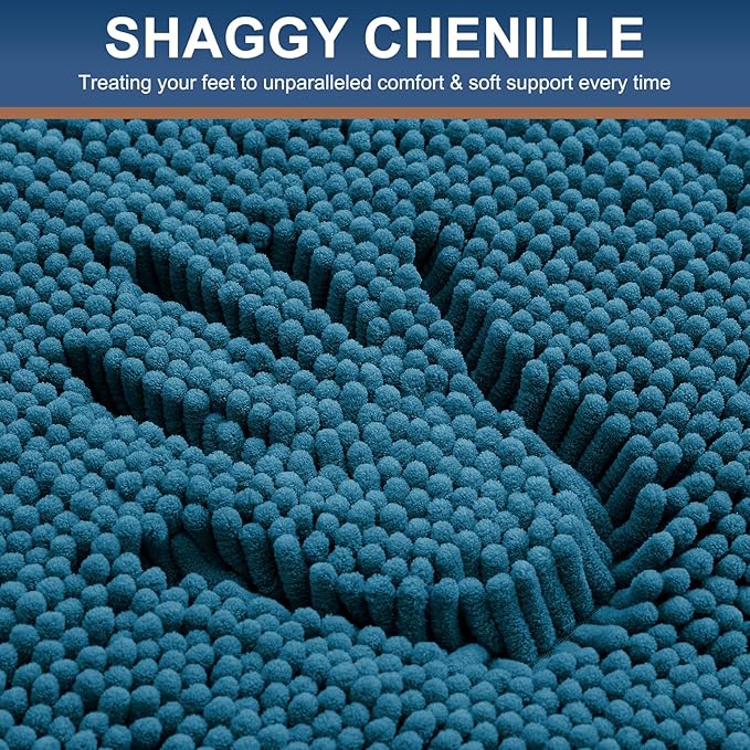 Smiry Luxury Chenille Toilet Rugs U-Shaped 24x20, Soft Absorbent Non-Slip - Image 3