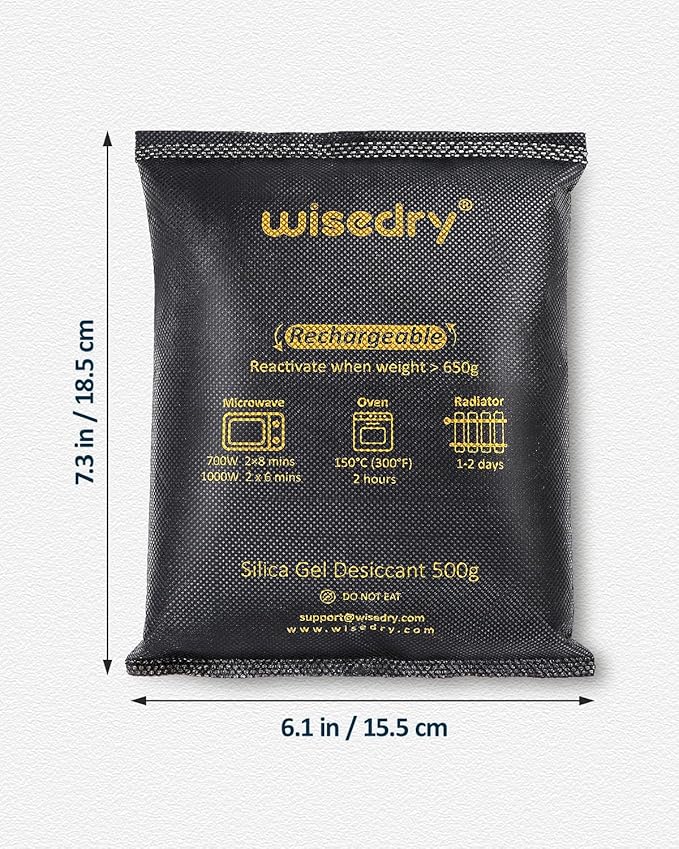 wisedry 2 x 500 Gram Rechargeable Silica Gel Car Dehumidifier, Microwave Fast - Image 9