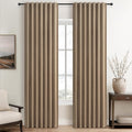 100% Blackout Curtains 84 Inch Length 2 Panels Set Farmhouse Style by QJMYDECO
