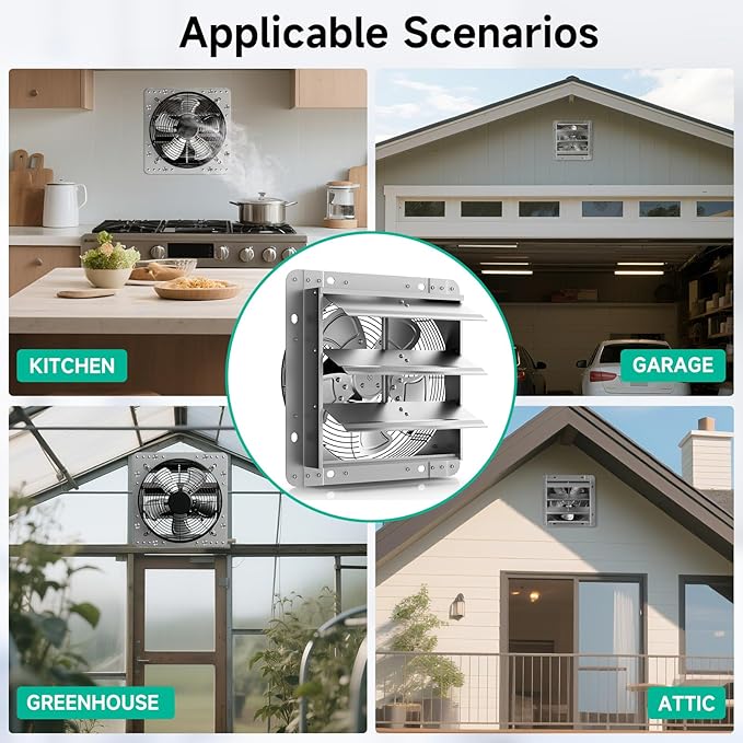 10Inch Shutter Exhaust Fan，Automatic Shutter - Image 5