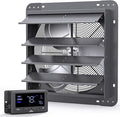 iLIVING 16" Wall Mounted Shutter Exhaust Fan, Automatic Shutter, Temperature by iLiving