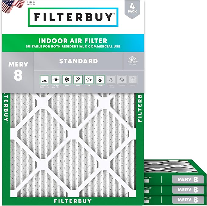 Filterbuy 8x14x1 Air Filter MERV 8 Essential Dust & Allergy Defense, by Filterbuy