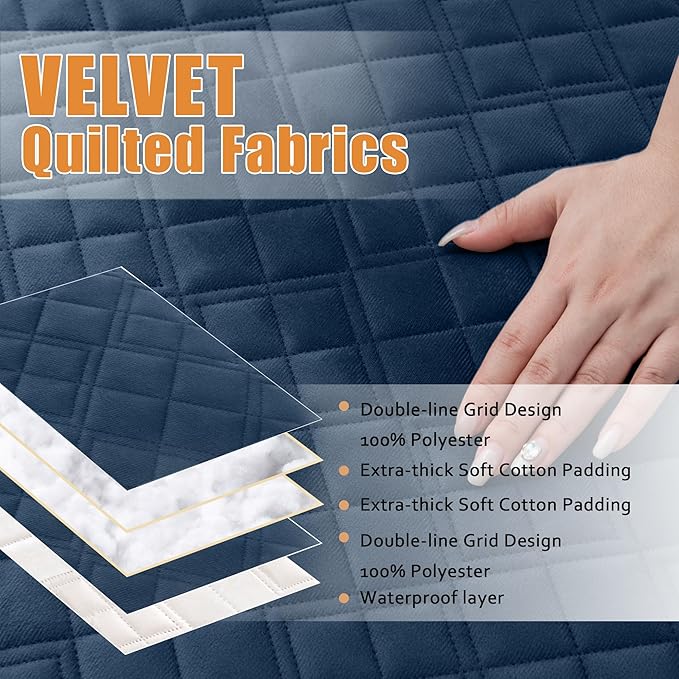 Arfntevss Waterproof Sectional Couch Covers L Shape Washable Velvet Sofa Cover - Image 3
