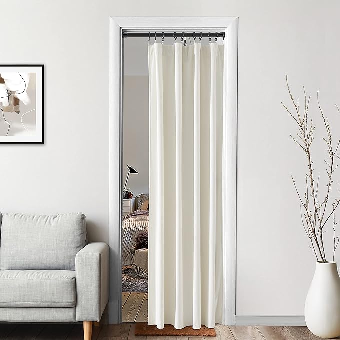 Cream Colored Room Darkening Curtains 80 Inch Length - Image 4