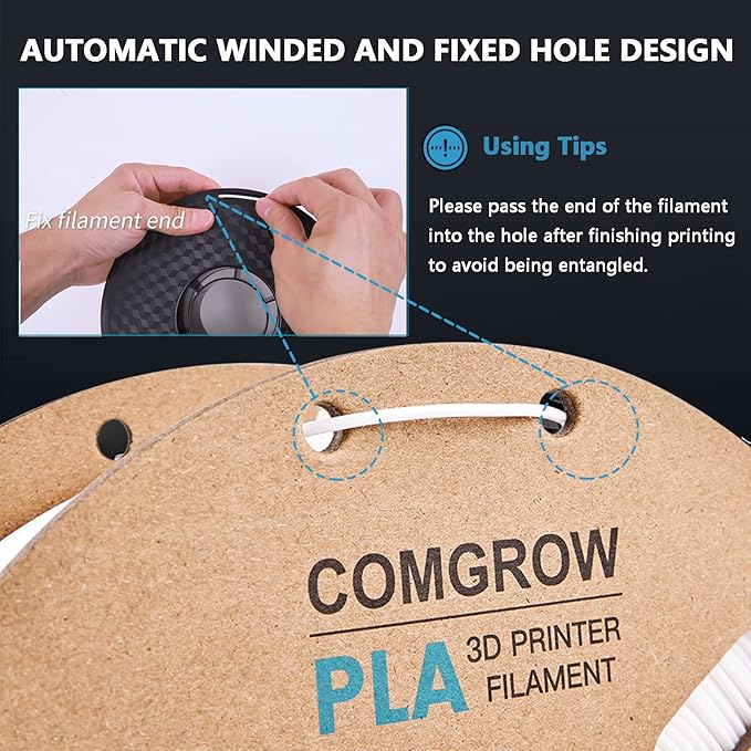 Comgrow PLA 3D Printer Filament, 3D Printer PLA Filament 1.75mm, Dimensional - Image 3