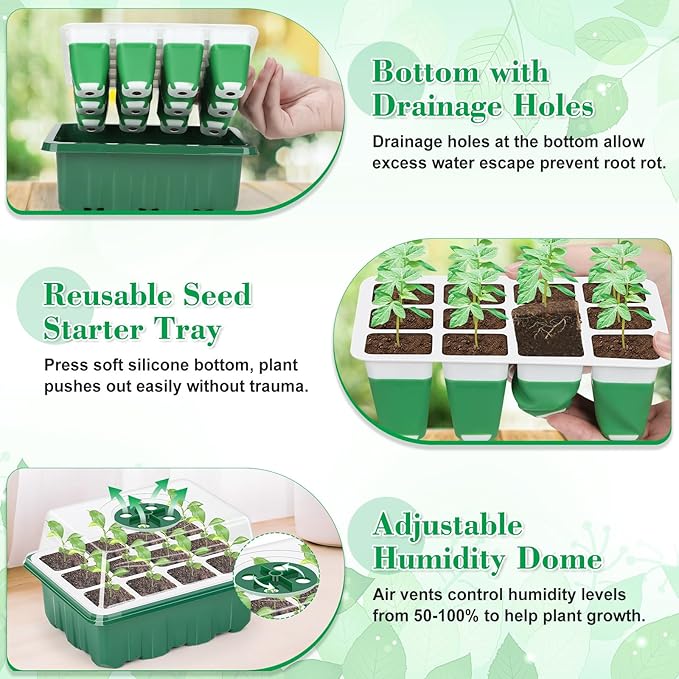 Reusable Silicone Seed Starter Tray, 96 Cells Seed Starter Kit - Image 4