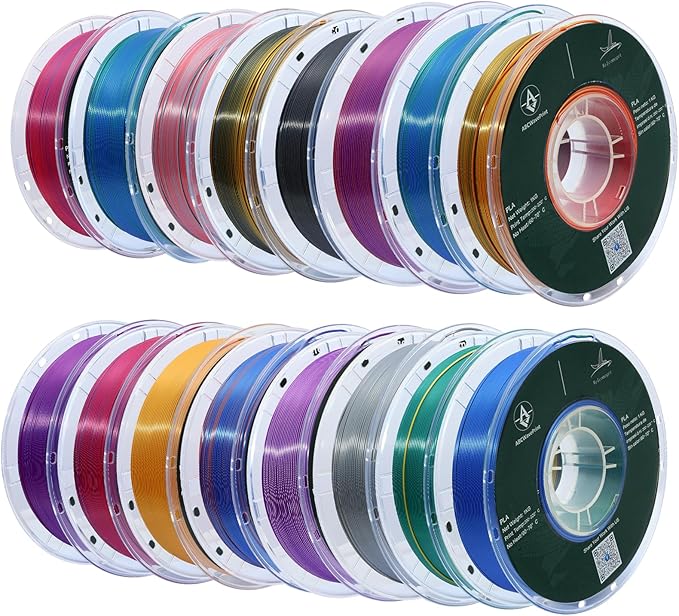 PLA 3D Printer Filament Bundle, Silk PLA Filament Dimensional Accuracy +/- 0.02 by ABCWavePrint