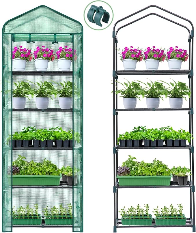Mini Greenhouse for Indoor Outdoor: Ohuhu Small Plastic Plant Green House - Image 7