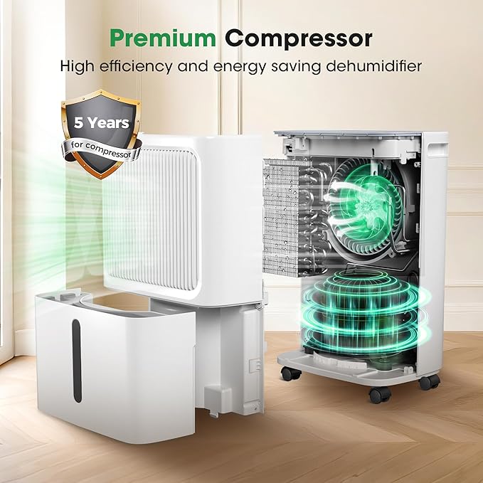 Dehumidifiers for Home with Drain Hose, 55 OZ Water Tank, 2500 Sq.Ft 35 Pints - Image 2