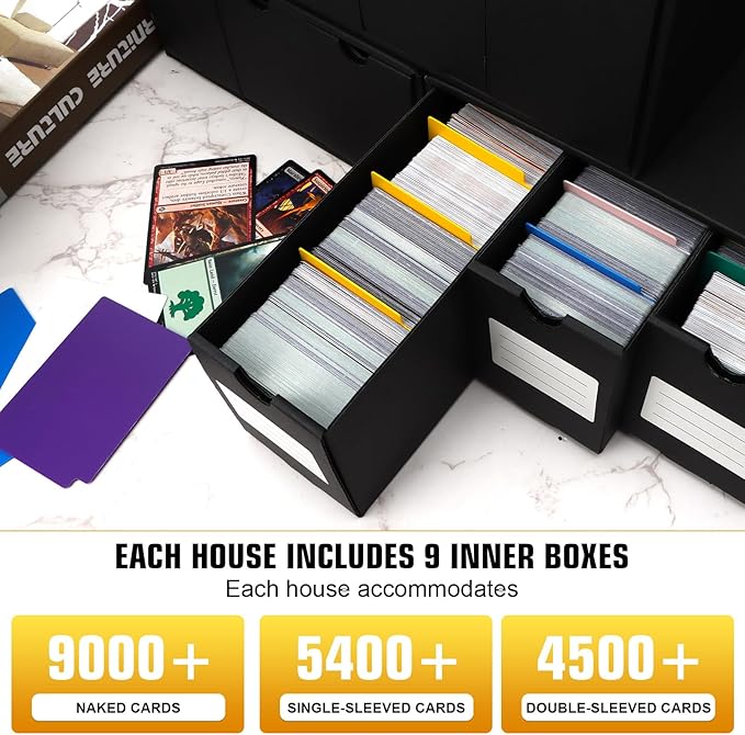 Trading Card Storage Box, Includes 9-600 CT Boxes & 48 Card Dividers, 9000+ - Image 2