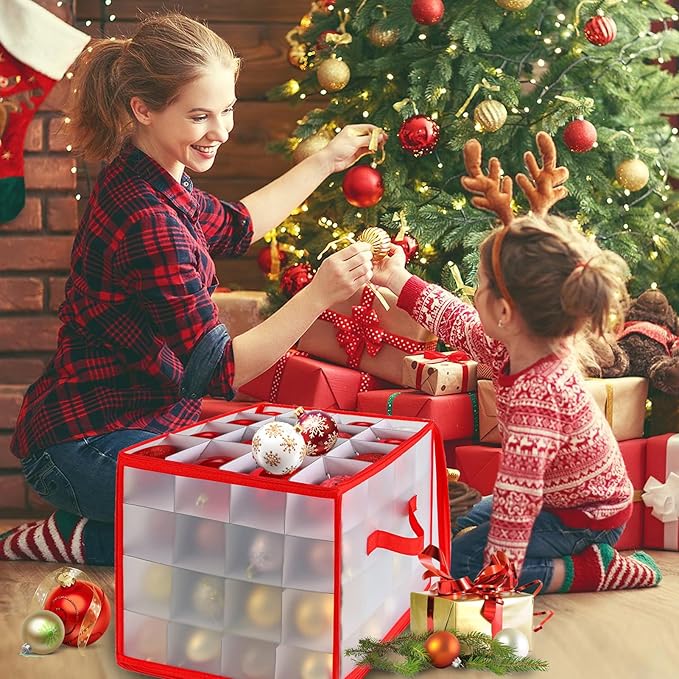 Christmas Ornament Storage Box, 64 Christmas Decoration Storage Box - Image 2