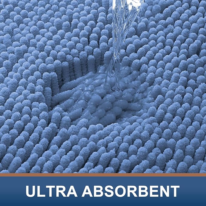 Smiry Luxury Chenille Bathroom Rugs 30x20, Extra Soft and Absorbent Shaggy Bath - Image 4