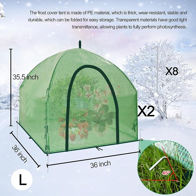 36″*36″*35.5″ Mini Greenhouse Winter Plant Warm Covers - Image 3