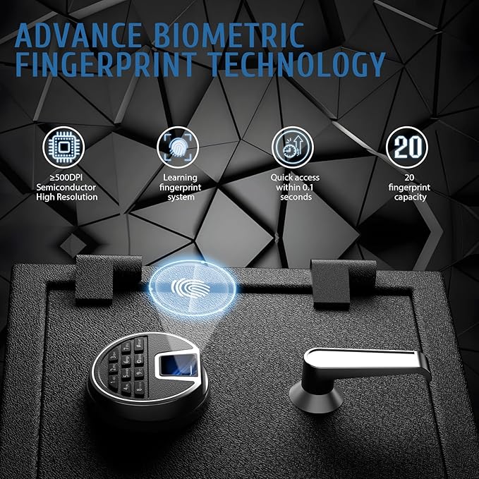 WASJOYE Biometric Fireproof Safe Box - Image 3
