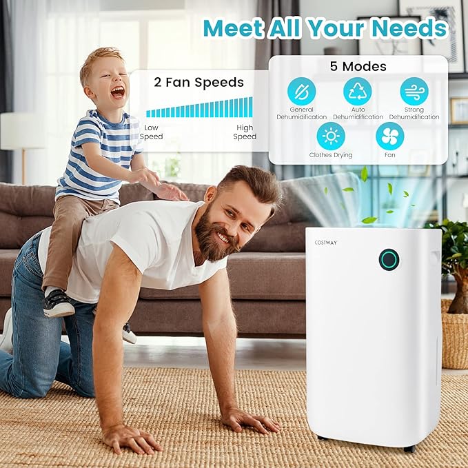 COSTWAY 73 Pint Dehumidifier for Basement, 4500 Sq. Ft Home Dehumidifier - Image 5