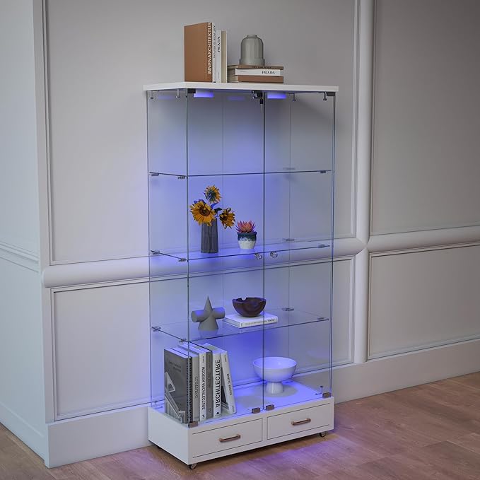 Yoluckea 4-Tier Glass Display Cabinet - Image 9