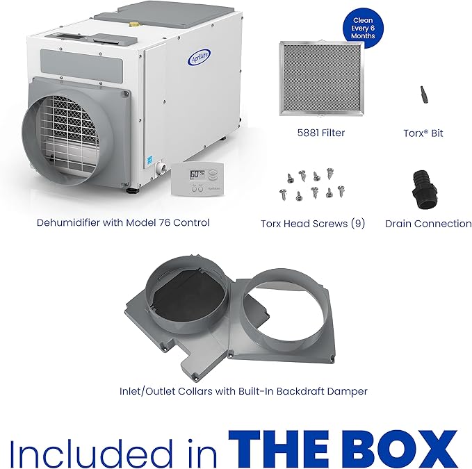 AprilAire E100 Pro 100-Pint Whole-House Dehumidifier + Model 76 Wall Mount - Image 4
