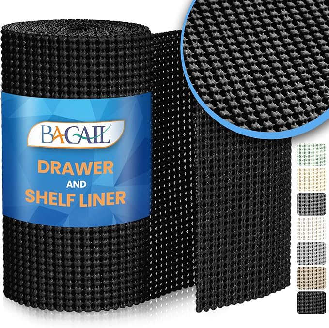 BAGAIL Drawer and Shelf Liner, 17.5 in X 20 Ft Non-Adhesive Shelf Liners by BAGAILBASICS