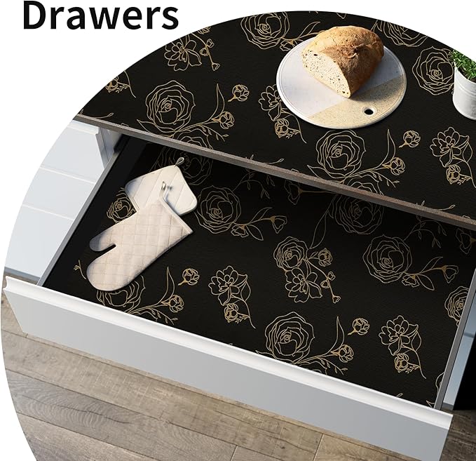 Shelf Liners for Kitchen Cabinets 17.5in x 30FT Non Adhesive Drawer Liner Black - Image 8