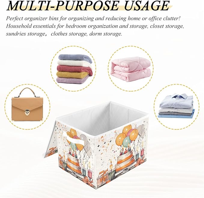 xigua Happy Birthday Pattern Storage Bins - Image 7