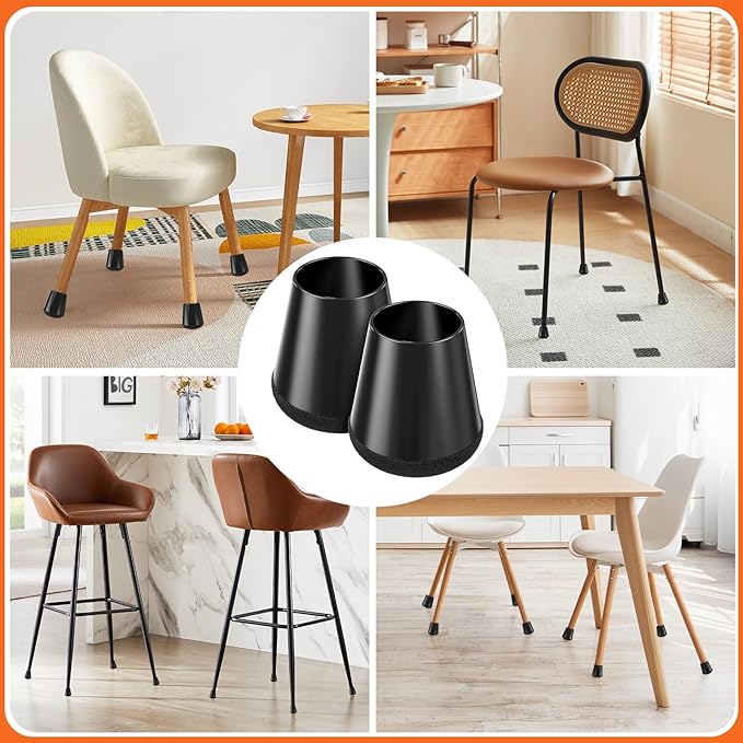 Chair Leg Floor Protectors Medium 24Pcs, Silicone Chair Leg Protectors - Image 7