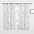 NICETOWN White Curtains with Grey Twist Branches & Flowerrain Pattern, W52 x L63 by NICETOWN