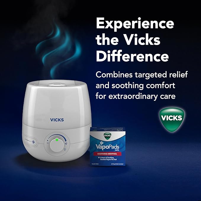 Vicks NaturalCare Cool Mist Ultrasonic Humidifier, Small Room Humidifier - Image 9