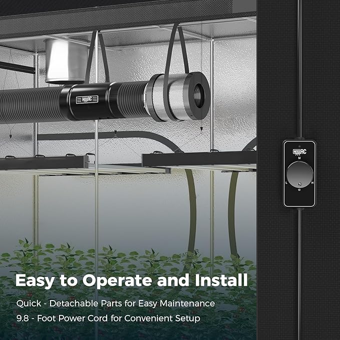 4 Inch Inline Duct Fan with Speed Controller –130 CFM, Ultra-Quiet 48dB - Image 7