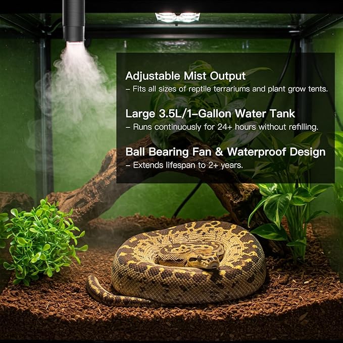 Reptile Fogger, Terrarium Humidifier, Plant Humidifier, Fog Machine Mister - Image 3