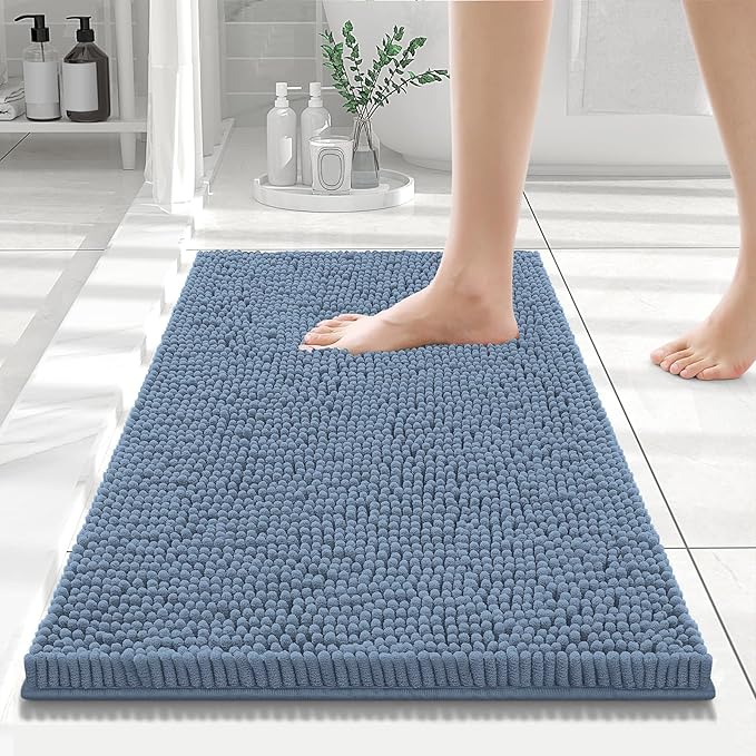 Smiry Luxury Chenille Bathroom Rugs 24x16, Extra Soft and Absorbent Shaggy Bath by Smiry