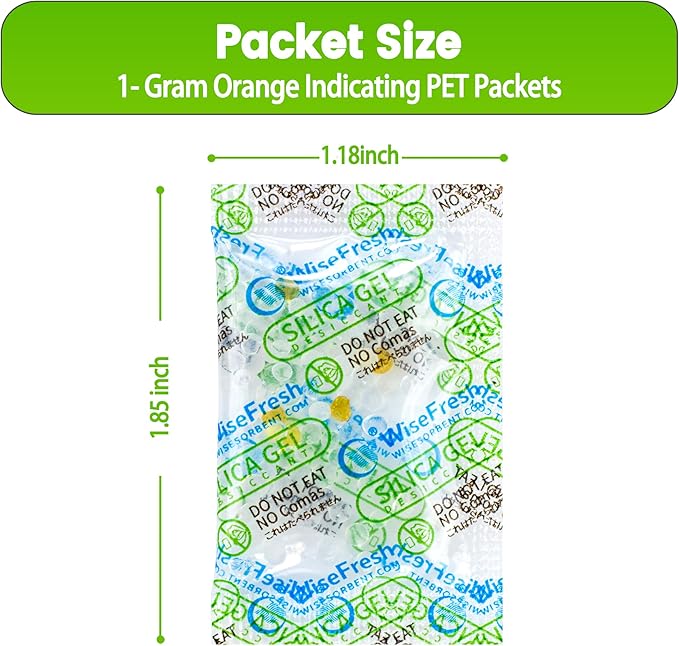 Silica Gel Packs, 1 Gram Dessicant Packets, Color Indicating Silica Packets - Image 6