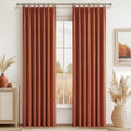 Fall Burnt Orange Curtains Pinch Pleated Blackout 84 Inches Long 2 Panels Set by QJMYDECO