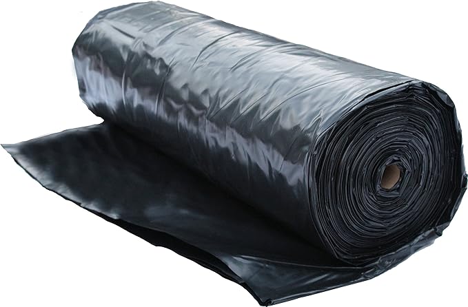 Roly Poly - Black Plastic Sheeting - 6 mil - Polyethylene Heavy Duty Roll - Tarp by RolyPoly