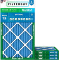 Filterbuy 16x30x1 Air Filter MERV 13 Optimal Smoke & Allergy Defense, by Filterbuy